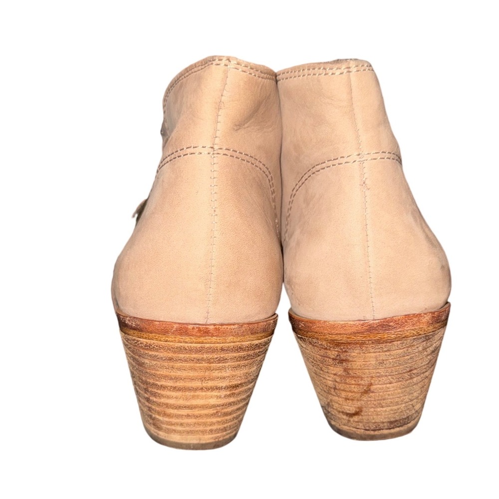 Vince Camuto Dorintina Nude western boho Leather Studded Buckle Ankle Booties - Picture 5 of 8